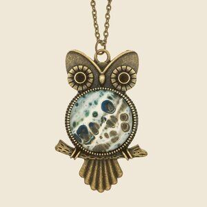Fluid Art Pendant & Necklace Owl
